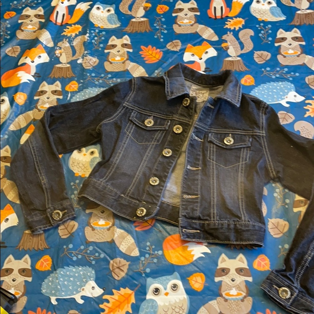Old Navy cropped denim jacket girls large